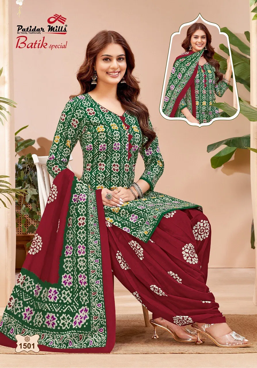 Batik Special Vol 15 By Patidar Cotton Printed Dress Material Wholesalers In Delhi